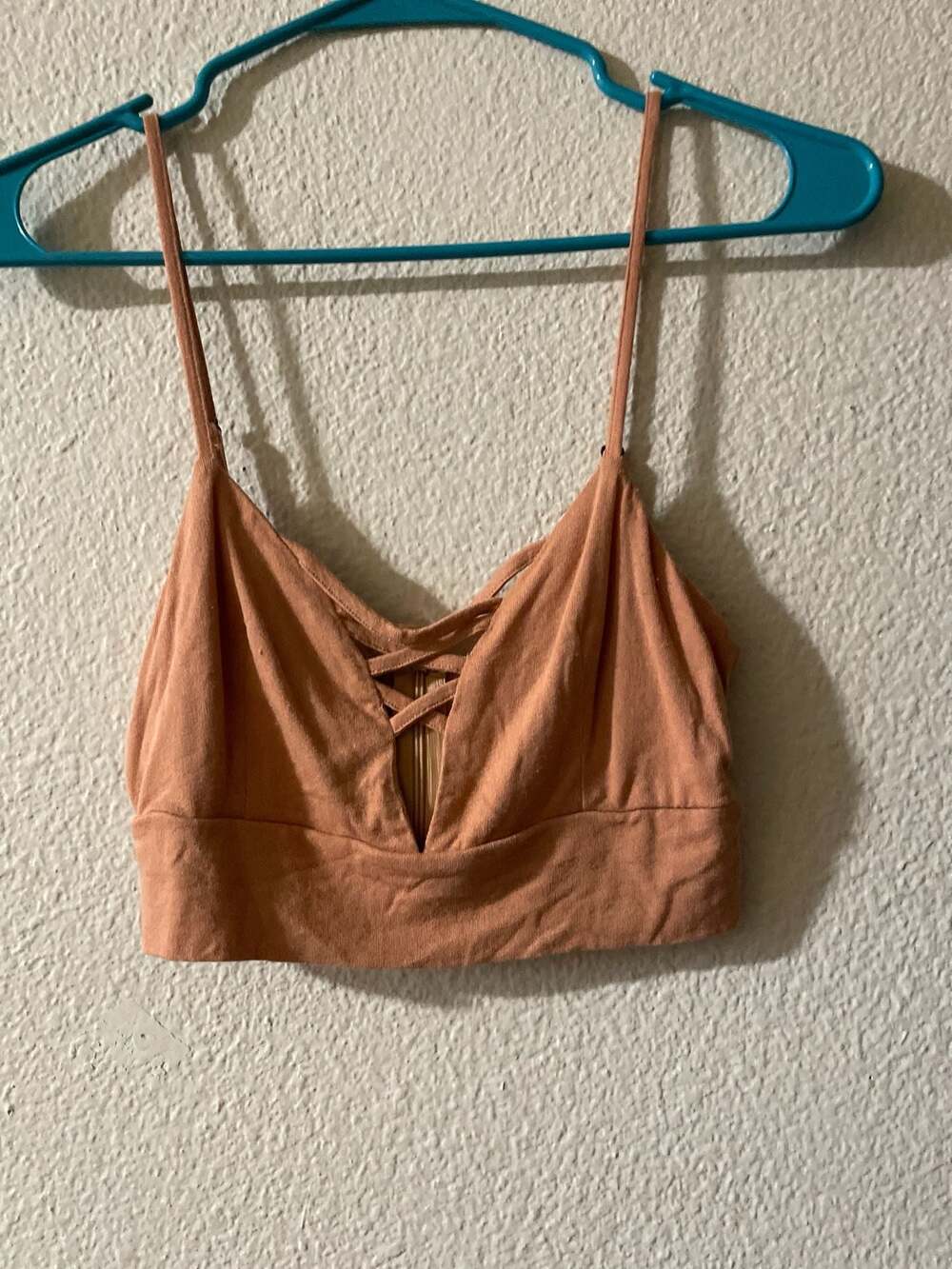 Anna Grace Terracotta Criss-Cross Front Bralette Crop Top
